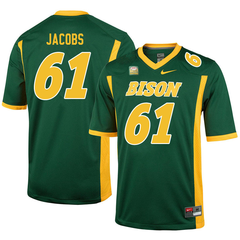 Men #61 Nolan Jacobs North Dakota State Bison College Football Jerseys Sale-Green